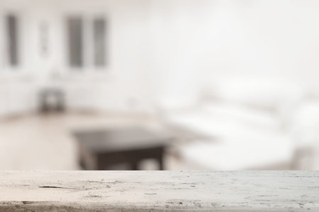 old white wooden table in the living room