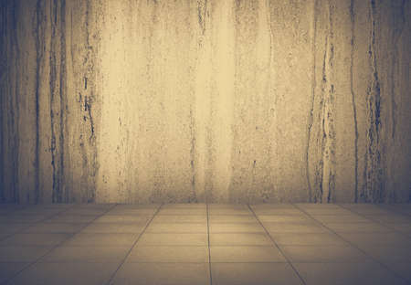 grunge metallic interior, urban background, retro film filteredの写真素材