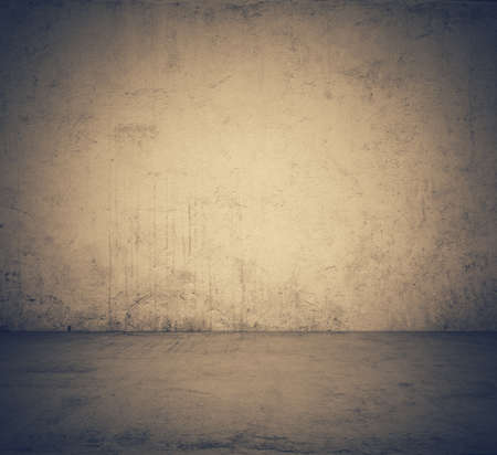 empty room with concrete wall, retro filteredの写真素材