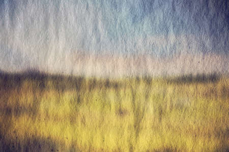 old illustration, fields and skyの写真素材