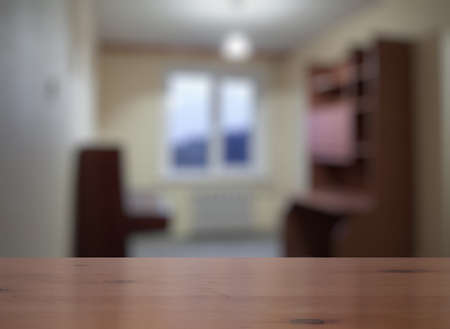 old vintage wooden table in the living roomの写真素材