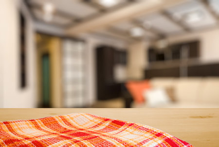 kitchen towel on table in the living room