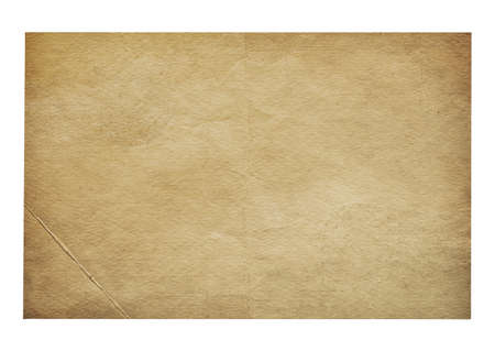 old paper isolated on white background with clipping pathの写真素材