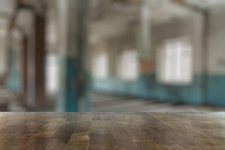 vintage wooden table in old room