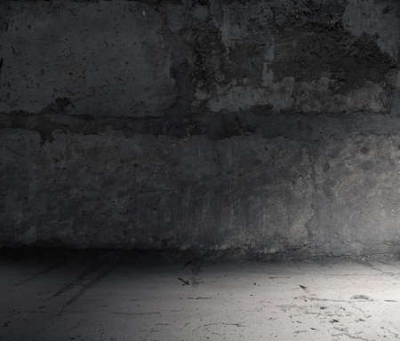 old grungy room with concrete wallの写真素材