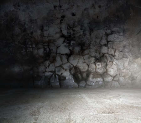 old grungy room with concrete wallの写真素材
