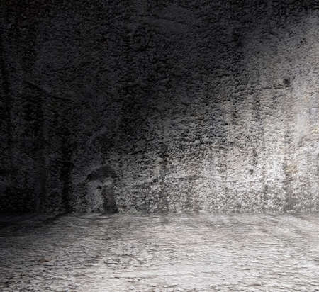 old grungy room with concrete wallの写真素材