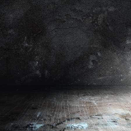 old grungy room with concrete wallの写真素材