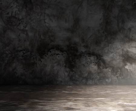 old grungy room with concrete wallの写真素材