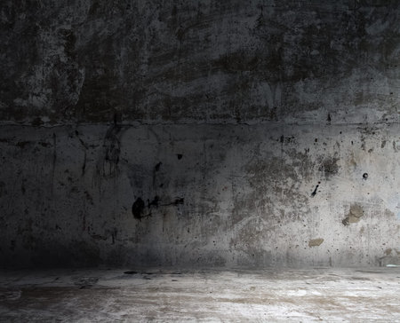 old grungy room with concrete wall