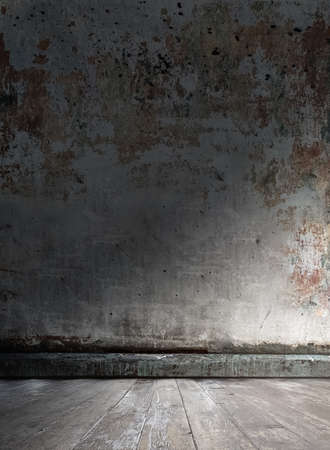 old grungy room with concrete wallの写真素材