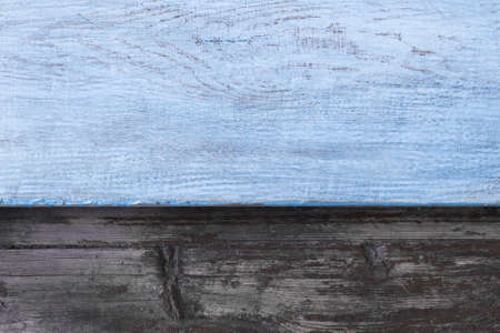 old wood boards, vintage blue backgroundの写真素材