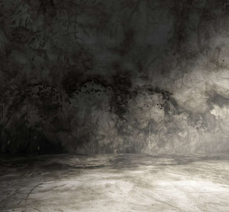 old grungy room with concrete wallの写真素材