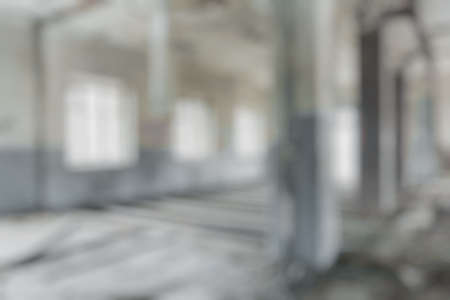 vintage blurred background, defocused old abandoned roomの写真素材
