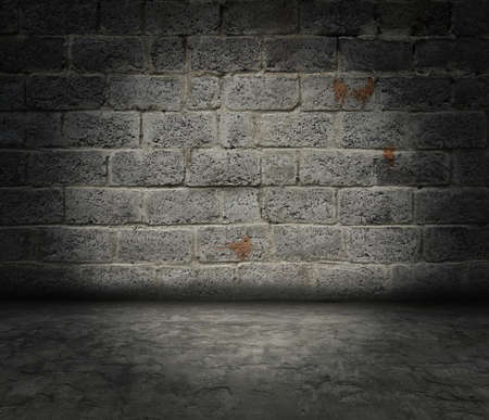 old room with brick wall, grungy backgroundの写真素材