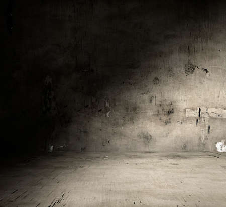 old grungy room with concrete wallの写真素材