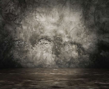 old grungy room with concrete wallの写真素材