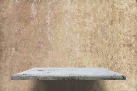 empty shelve on concrete wall