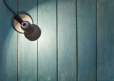 lamp on old wooden tableの写真素材