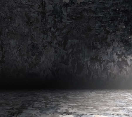 old grungy room with concrete wallの写真素材