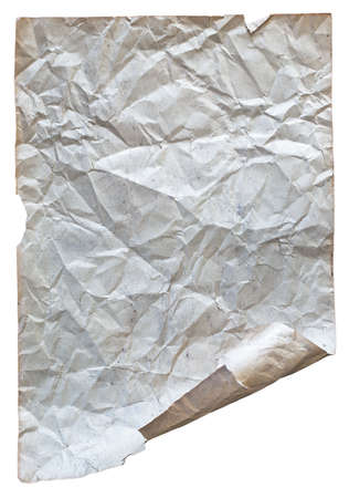old paper isolated on white background with clipping pathの写真素材
