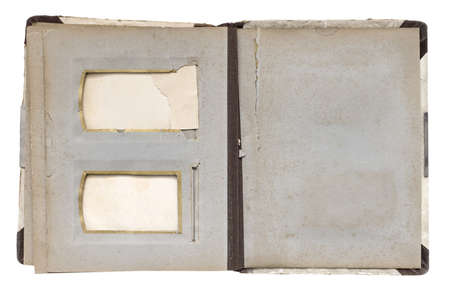 old photo album isolated on white backgroundの写真素材