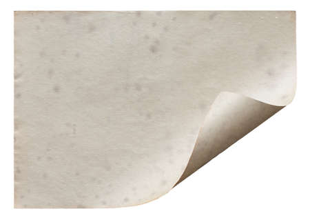 old paper isolated on white background with clipping pathの写真素材