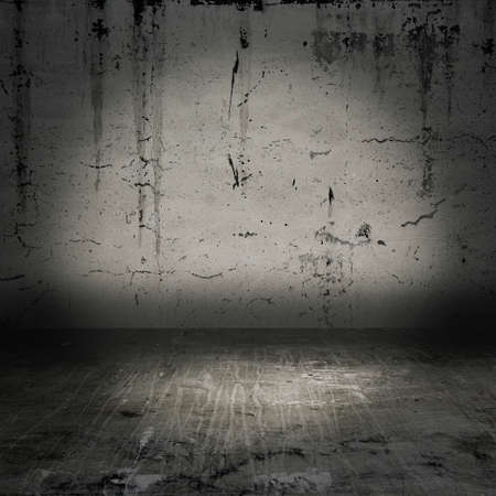 old grungy room with concrete wallの写真素材