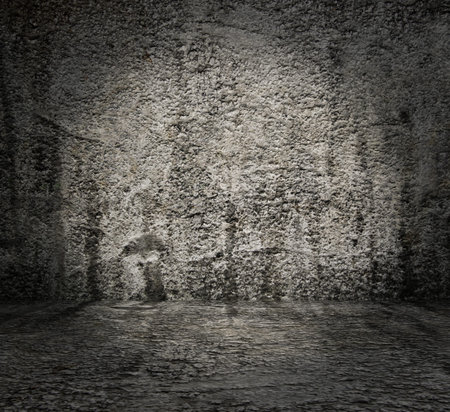 old grungy room with concrete wallの写真素材