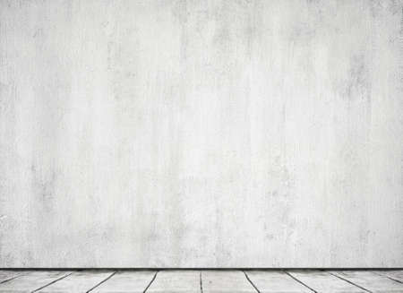 empty room with concrete wall and wooden floorの写真素材