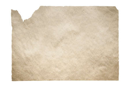 old paper isolated on white background with clipping pathの写真素材