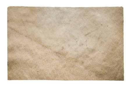 old paper isolated on white background with clipping pathの写真素材