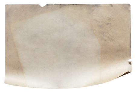 old paper isolated on white background with clipping pathの写真素材