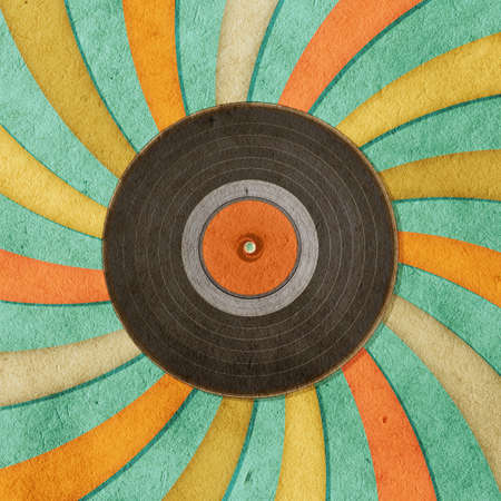 vintage musical background with vinyl LPの写真素材