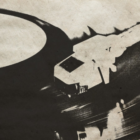 vintage musical background with vinyl LP