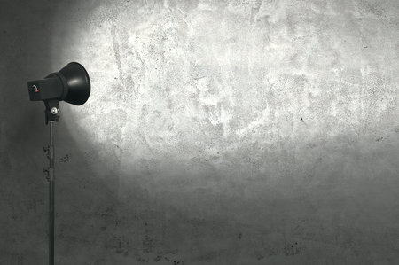 spot light on concrete wall