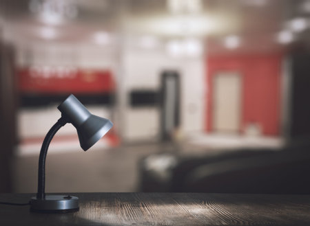 lamp on table in the room