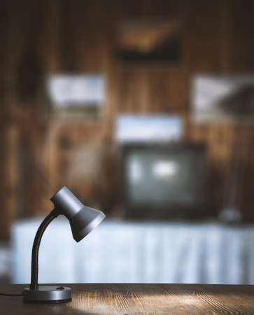 lamp on table in the roomの写真素材