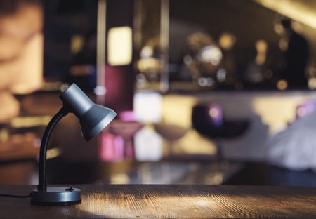 lamp on table in the room