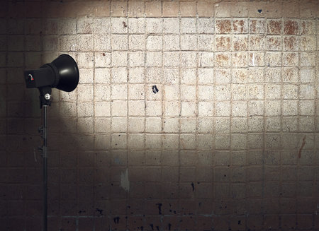 spot light on tile wall