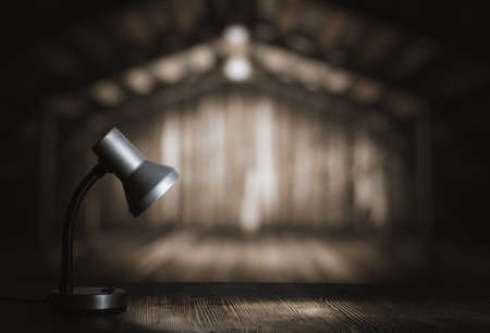 lamp on table in the roomの写真素材