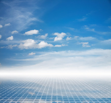 blue sky and floor, background