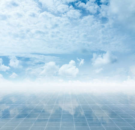 blue sky and floor, backgroundの写真素材