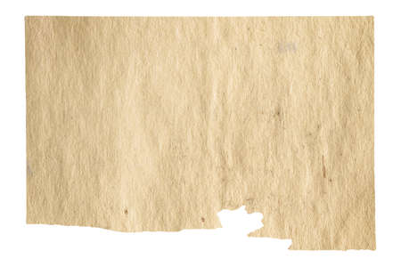 old paper isolated on white backgroundの写真素材