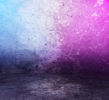 concrete interior with neon lightsの写真素材