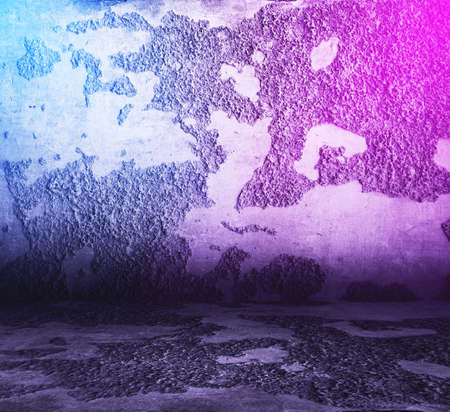 concrete interior with neon lightsの写真素材