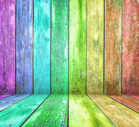 Ð¡olorful wooden background texture. Multicolored planks wall.の写真素材