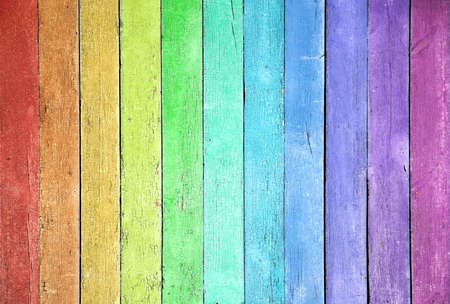Ð¡olorful wooden background texture. Multicolored planks wall.の写真素材