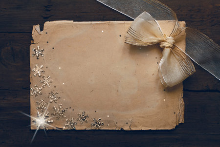 paper on wooden wall, christmas background