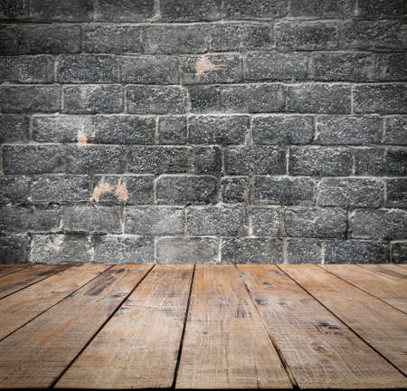 old room with brick wall, vintage backgroundの写真素材